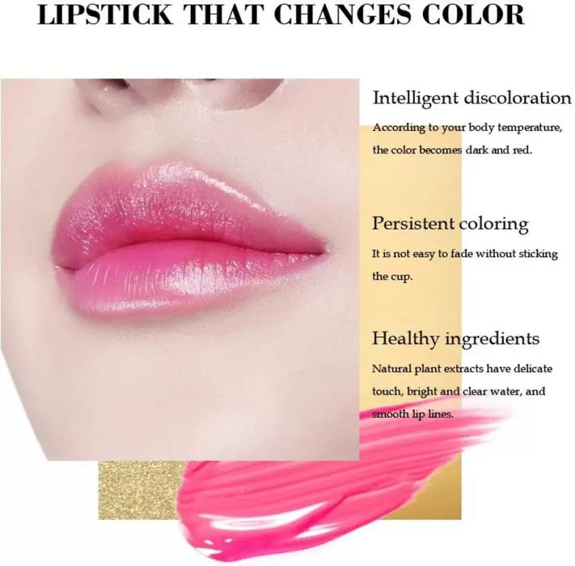 MYEONG Gold Glitter Color Change Gel Lipstick Pink
